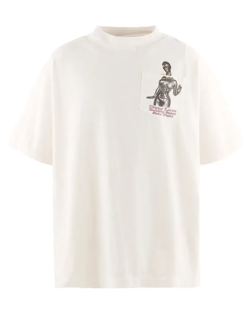 SAINT MXXXXXX T-Shirt mit Brusttasche - Weiß Weiß