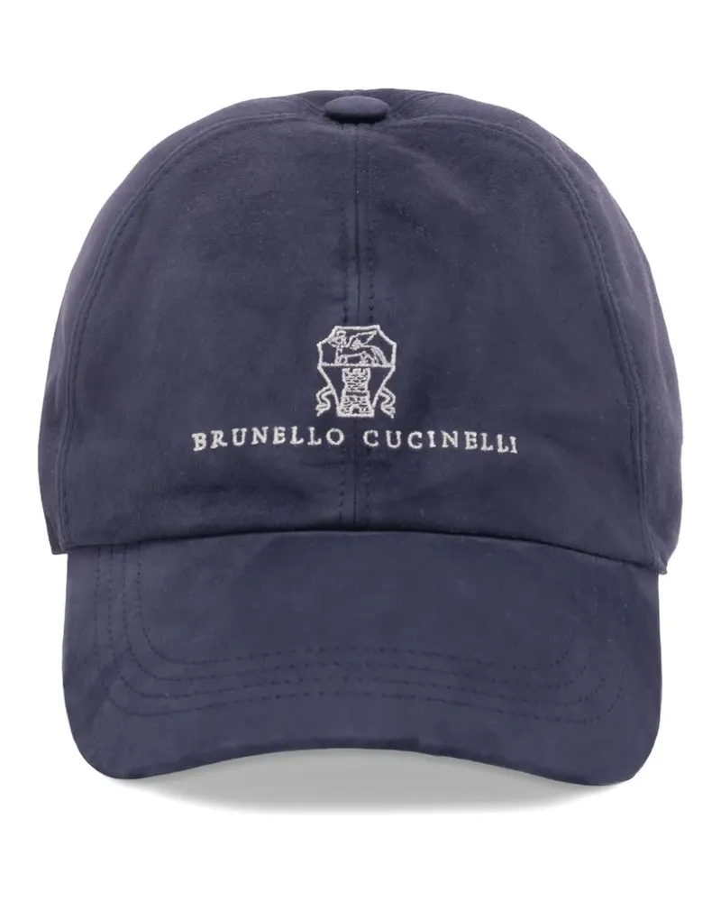 Brunello Cucinelli Baseballkappe mit Logo-Stickerei - Blau Blau