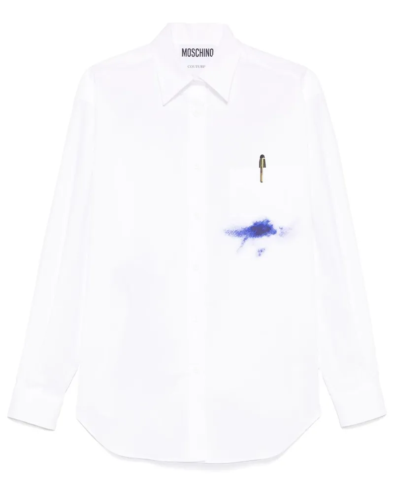Moschino Hemd mit Stift-Print - Weiß Weiß