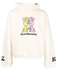 Natasha Zinko Hoodie mit "Heartbreaker"-Print Weiß