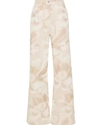 MSGM Gerade High-Waist-Jeans Nude