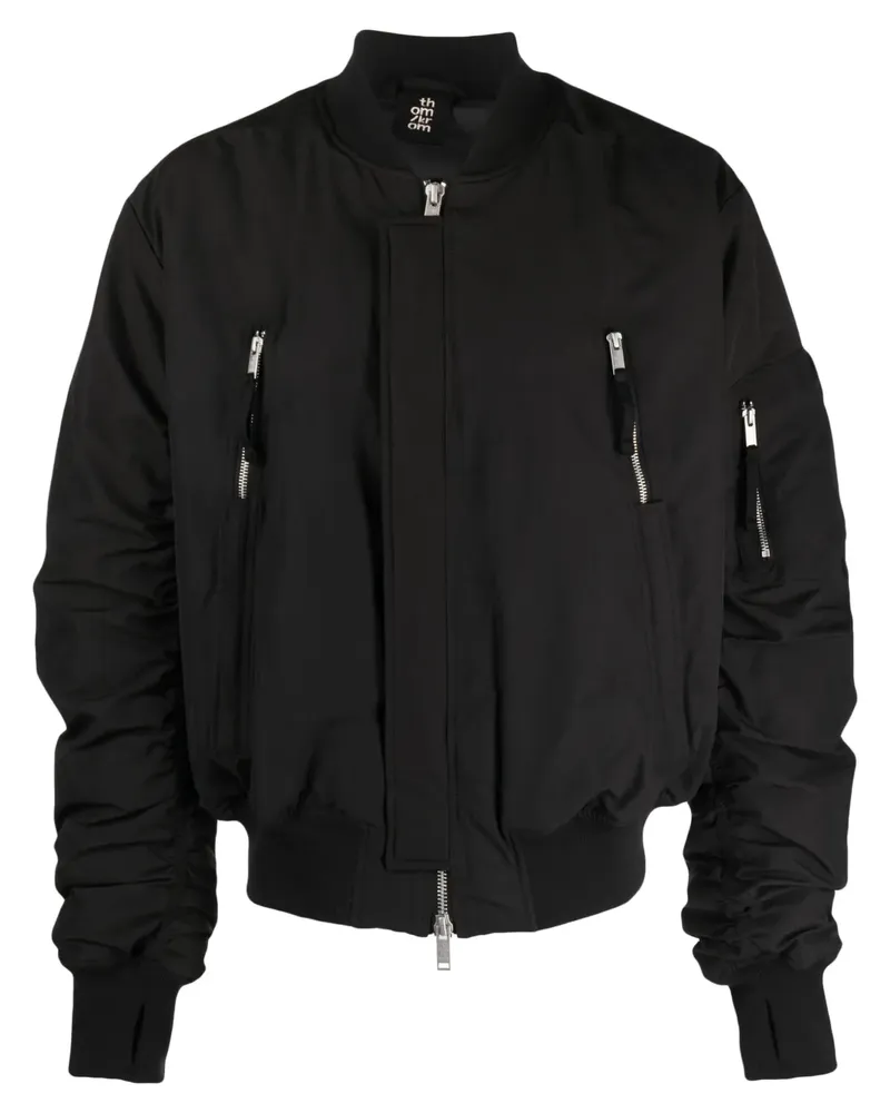 THOM KROM Bomberjacke mit gerafftem Detail - Schwarz Schwarz