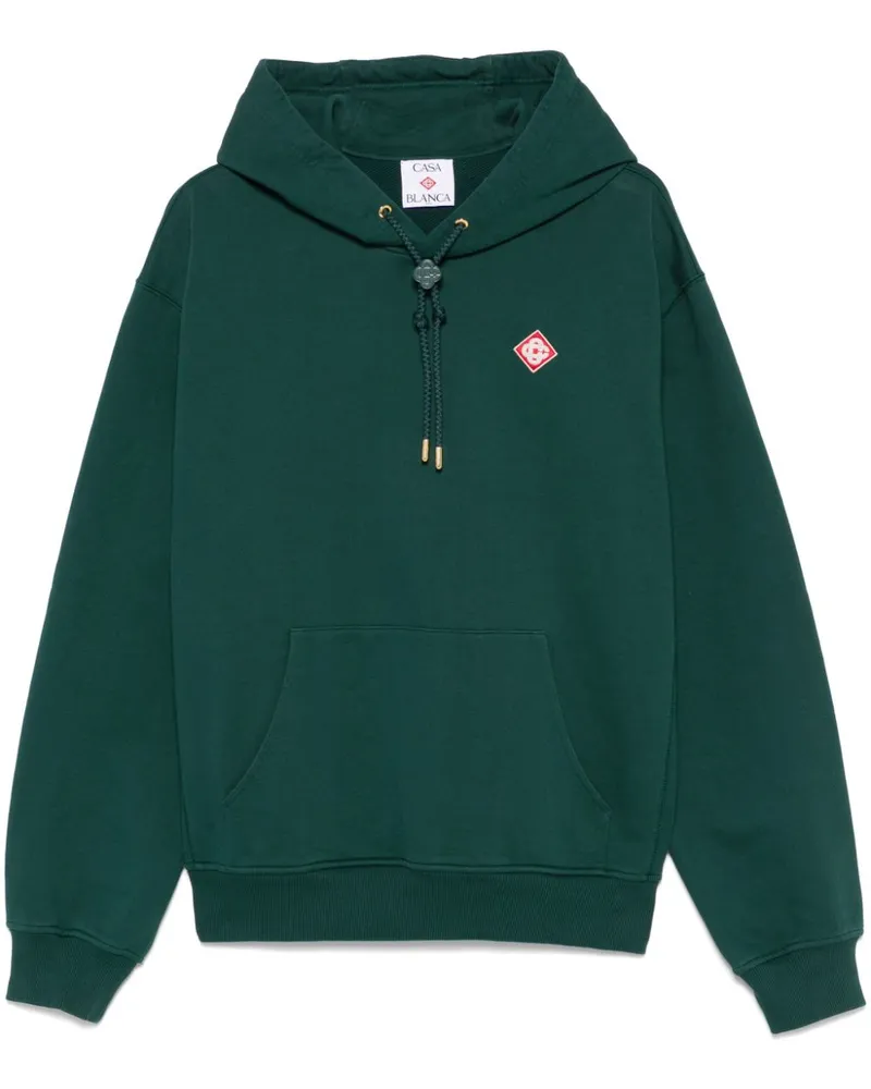Casablanca Paris Hoodie mit Rauten-Logo-Patch - Grün Grün