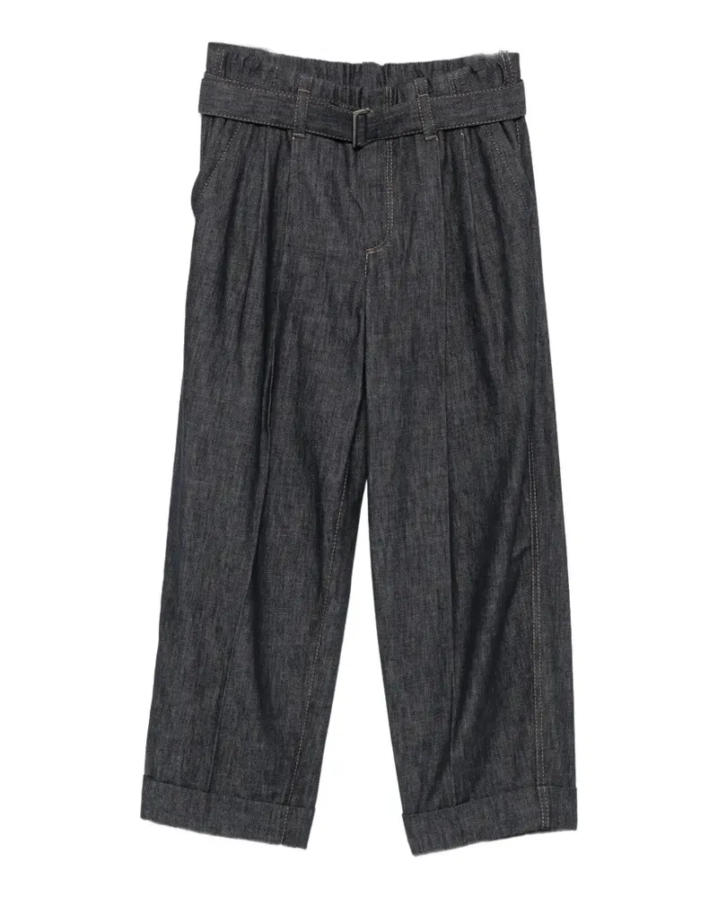 Brunello Cucinelli Plissierte Jeans mit Gürtel - Blau Blau