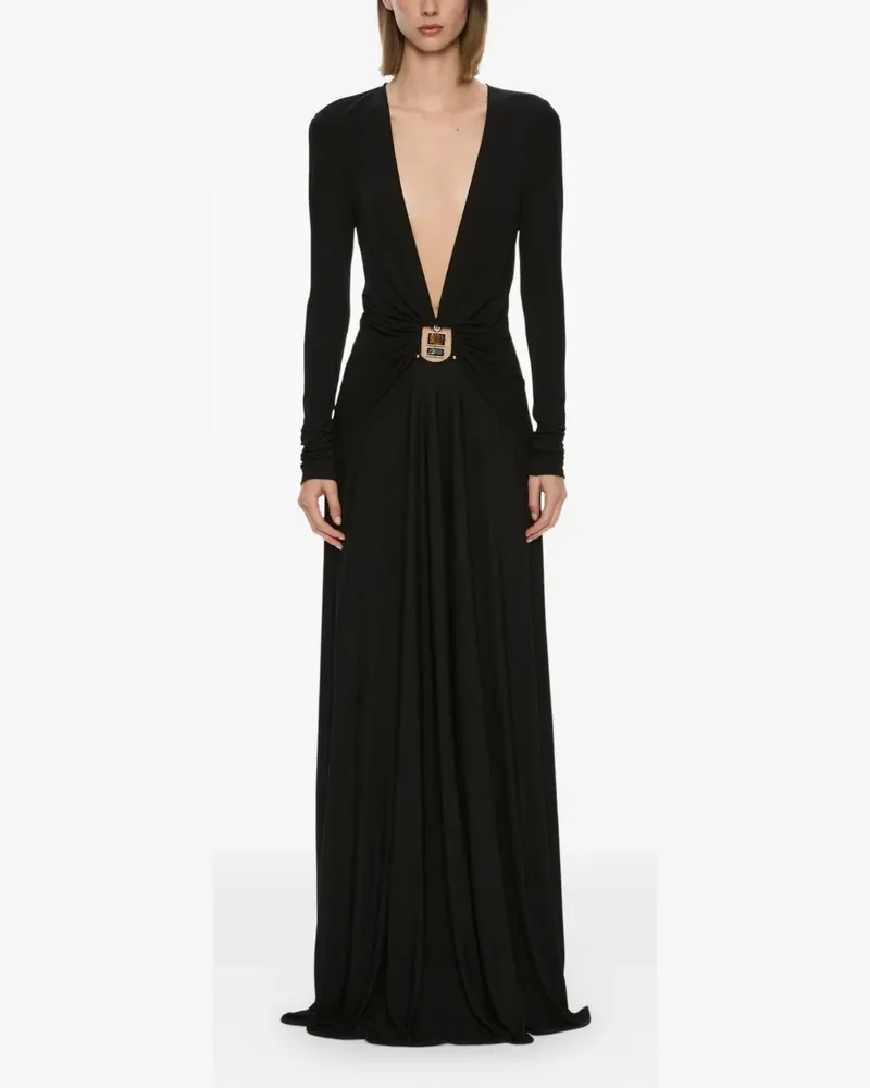 Christopher Esber Bezel Quartz ruched long-sleeve dress - Schwarz Schwarz