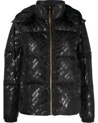 Just Cavalli Gefütterte Jacke mit Logo-Print Schwarz