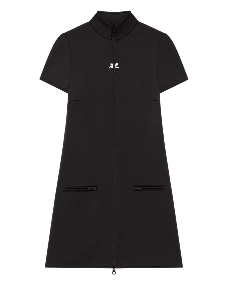 Courrèges Kurzärmeliges Kleid mit Reißverschluss - Schwarz Schwarz