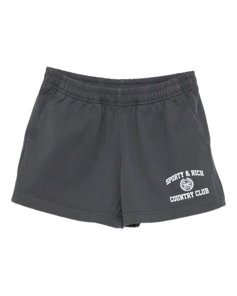 SPORTY & RICH Shorts mit Logo-Print - Grau Grau