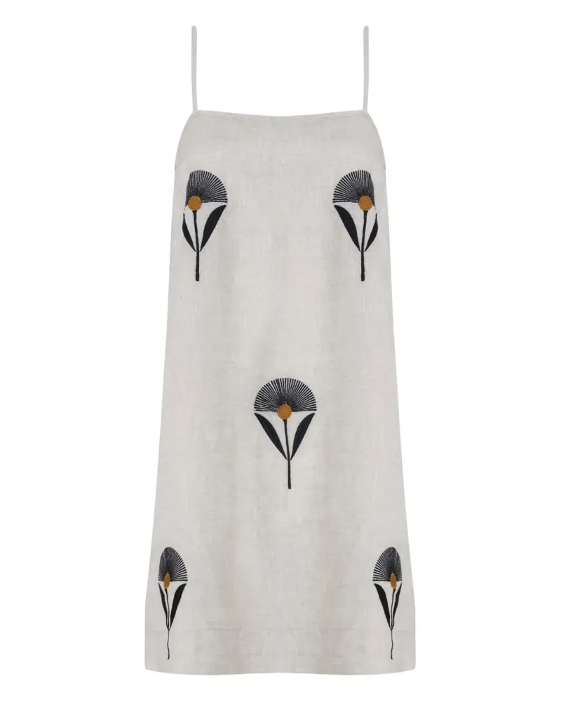 Osklen Kleid mit Blumenstickerei - Nude Nude