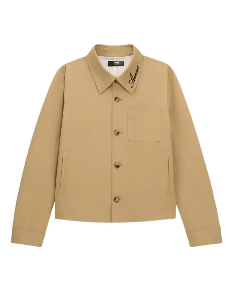 Amiri Hemdjacke mit Logo-Stickerei - Nude Nude