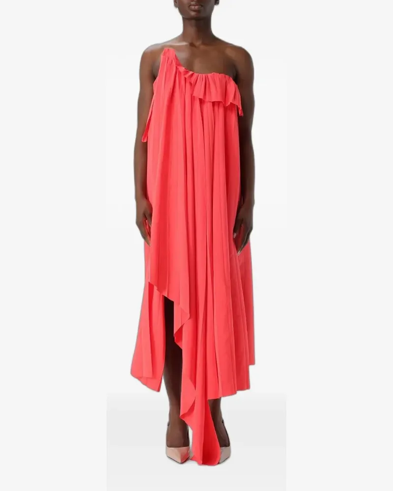 Alexander McQueen ruffled one-shoulder asymmetric dress - Orange Orange