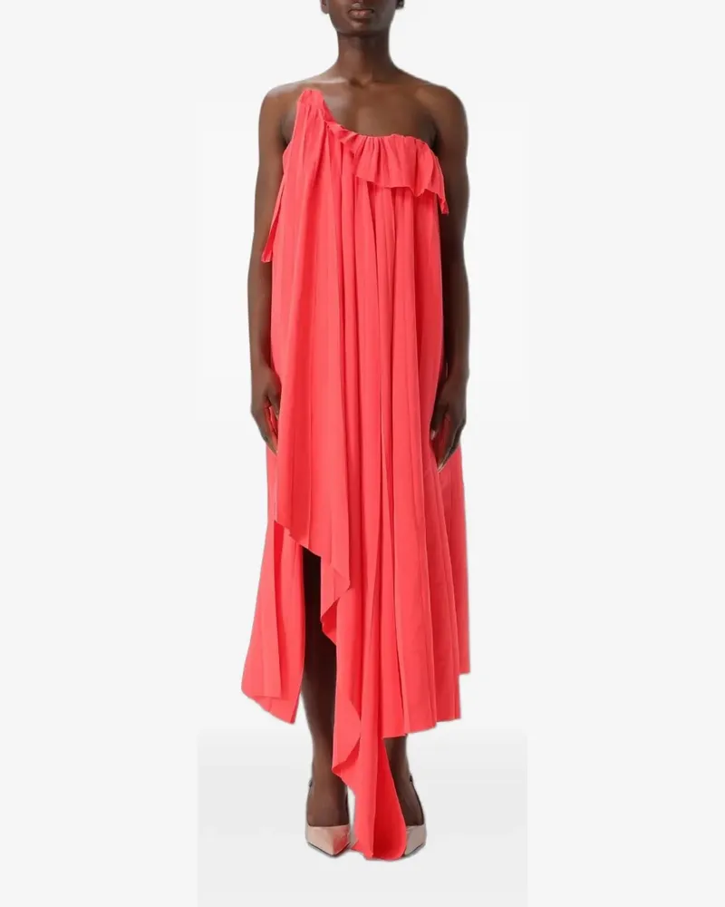 Alexander McQueen ruffled one-shoulder asymmetric dress - Orange Orange