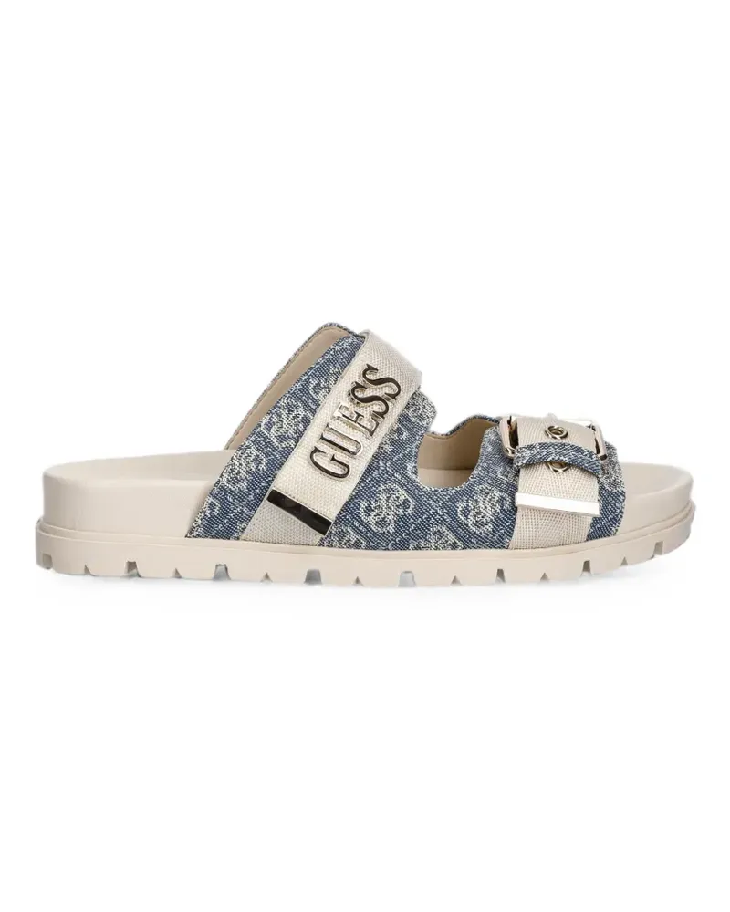 Guess Faxona logo-print buckle-fastening sandals - Blau Blau