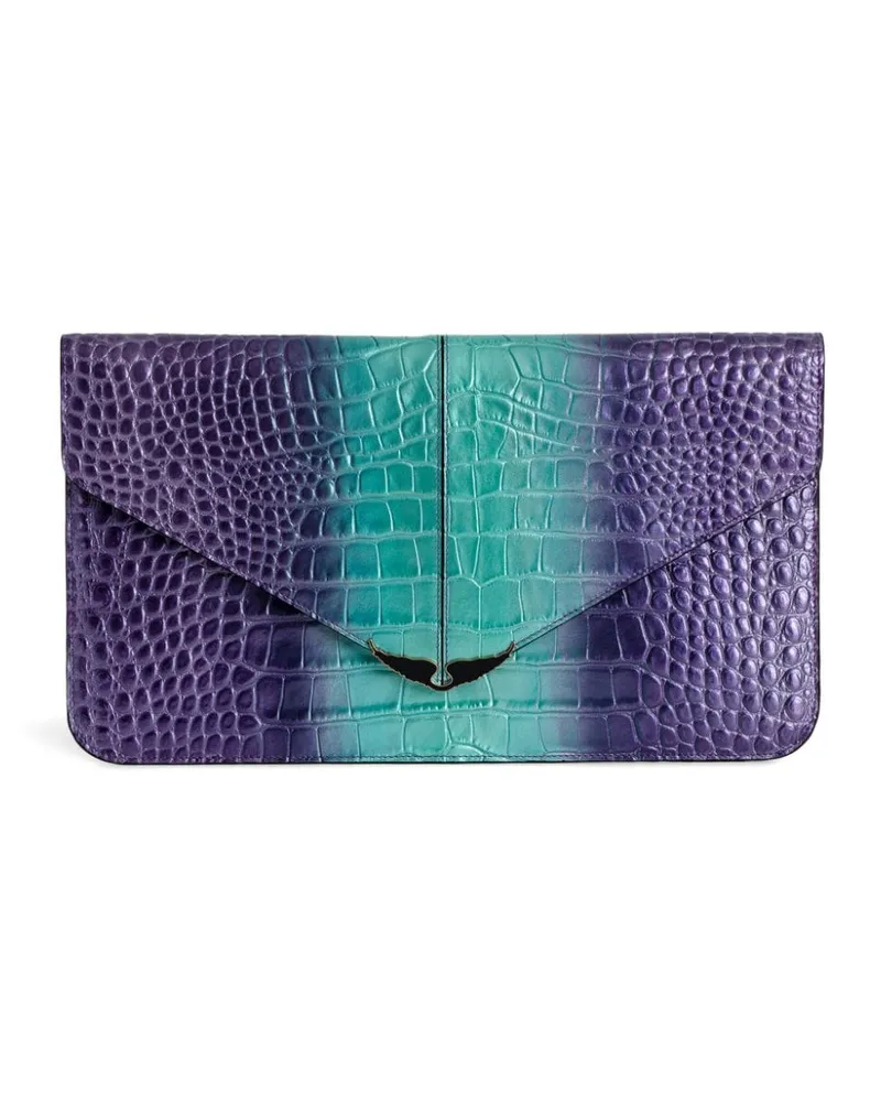 Zadig & Voltaire Borderline Clutch aus Leder - Violett Violett