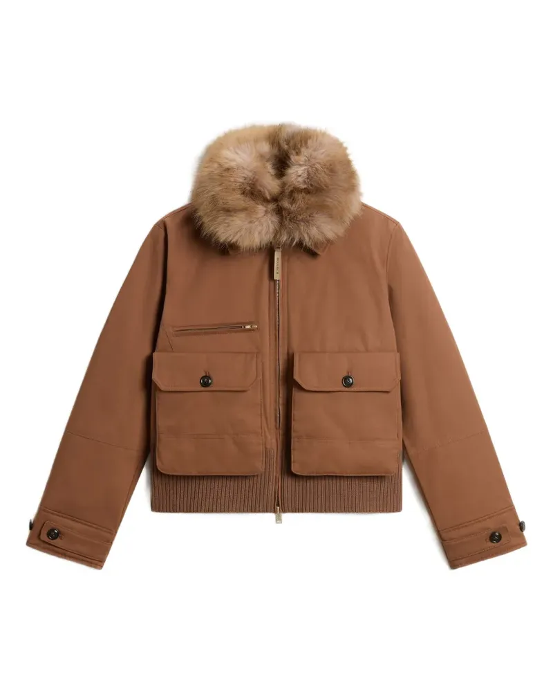 Woolrich Bomberjacke mit Faux-Fur-Kragen - Braun Braun