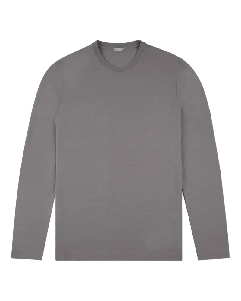 Zanone Klassisches Langarmshirt - Grau Grau