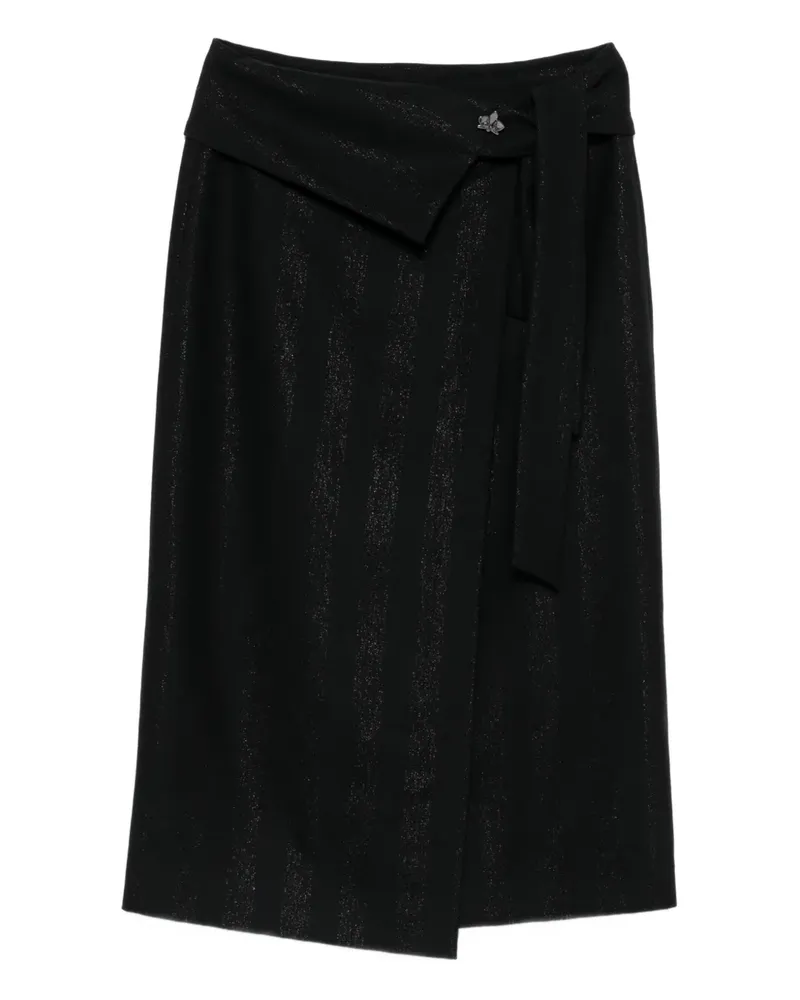 Genny striped midi skirt - Schwarz Schwarz