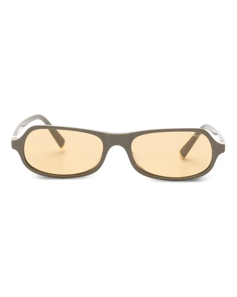 Miu Miu logo-plaque rectangle-frame sunglasses - Grün Grün