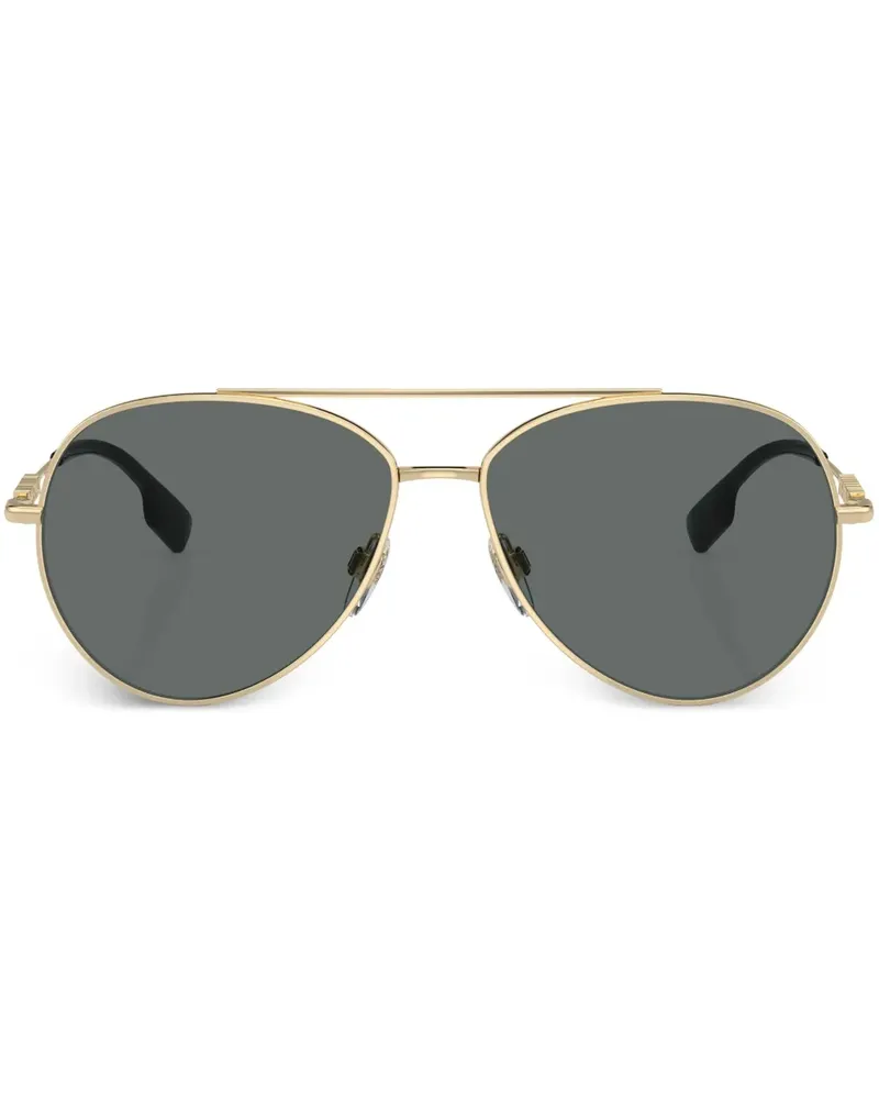 Burberry Pilotenbrille mit Logo-Schild - Gold Gold