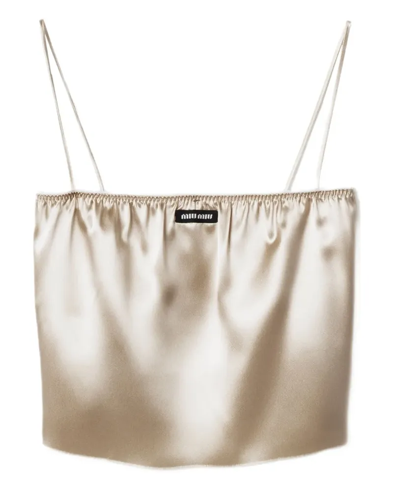 Miu Miu Top in Satinoptik - Gold Gold