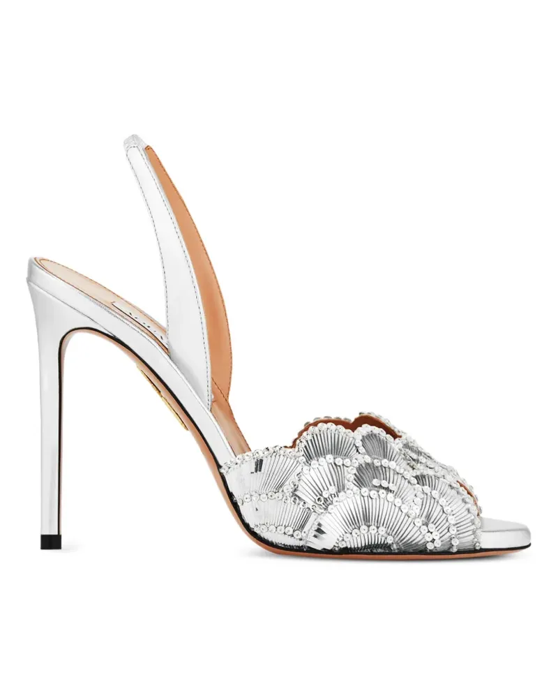 Aquazzura Ce Soir Sandalen mit Kristallen - Silber Silber