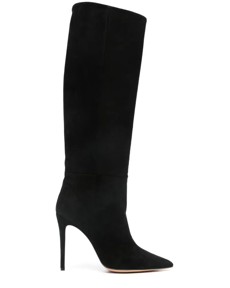 Anna F. Stiefeletten aus Wildleder 110mm - Schwarz Schwarz