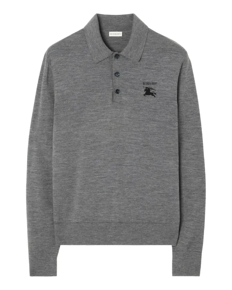 Burberry Langärmeliges Knight Poloshirt - Grau Grau