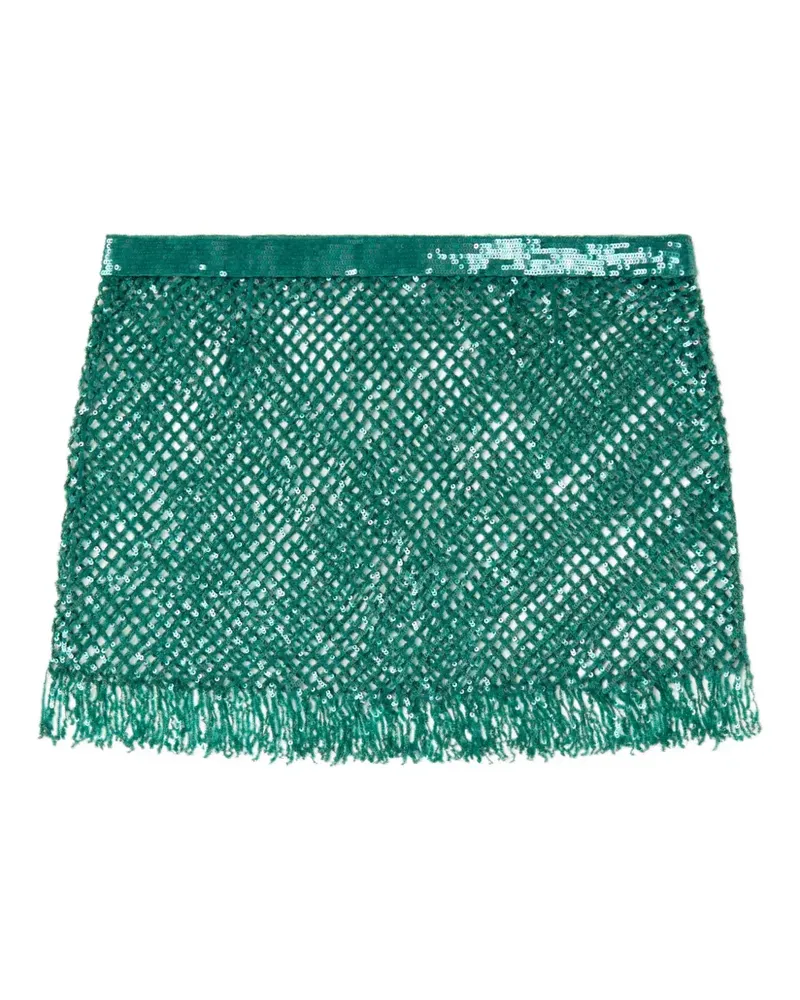 Alanui Nothing But Light Minirock mit Fransen - Grün Grün