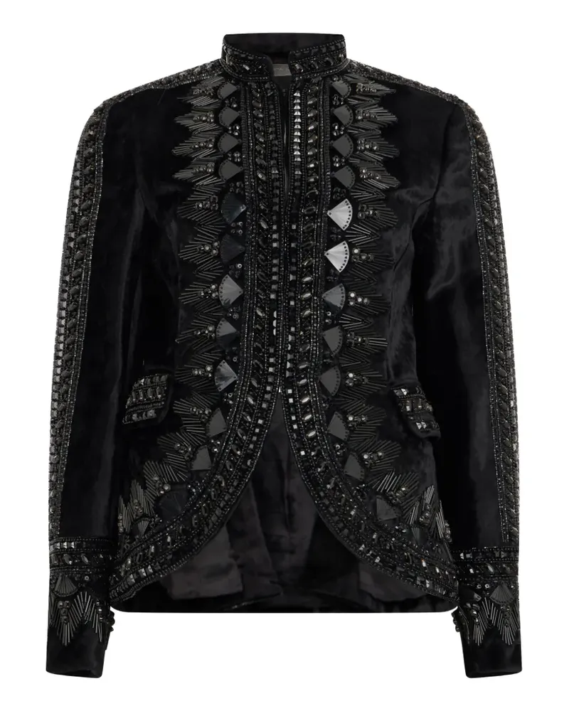 Alberta Ferretti embroidered bead-embellished jacket - Schwarz Schwarz