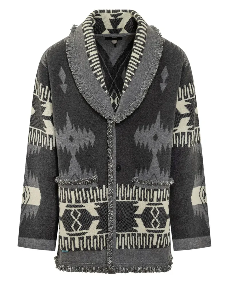 Alanui Icon Jacquard-Cardigan mit Fransen - Grau Grau