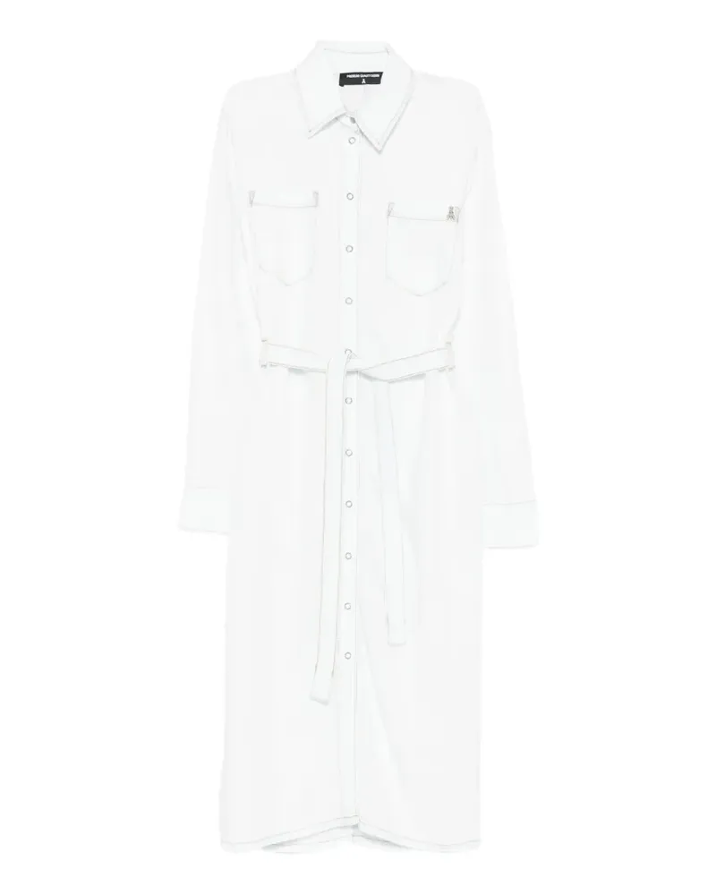 Patrizia Pepe logo-detail shirt midi dress - Blau Blau