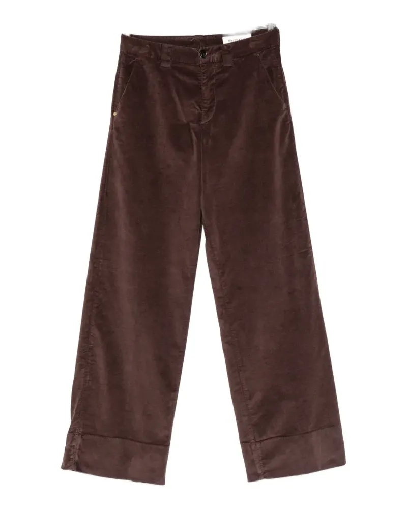 PLAN C Cordhose mit weitem Bein - Braun Braun