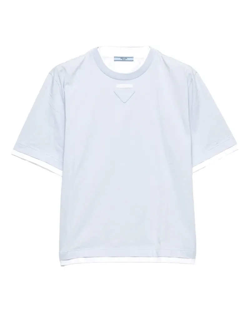 Prada T-Shirt aus Baumwolljersey - Blau Blau