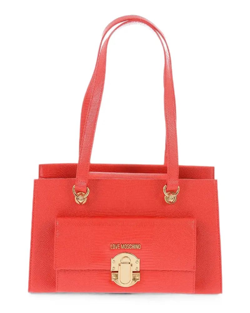 Moschino lizard-effect shoulder bag - Rot Rot