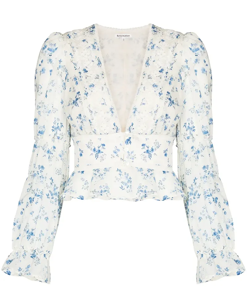 Reformation Bluse aus Bio-Baumwolle - Weiß Weiß