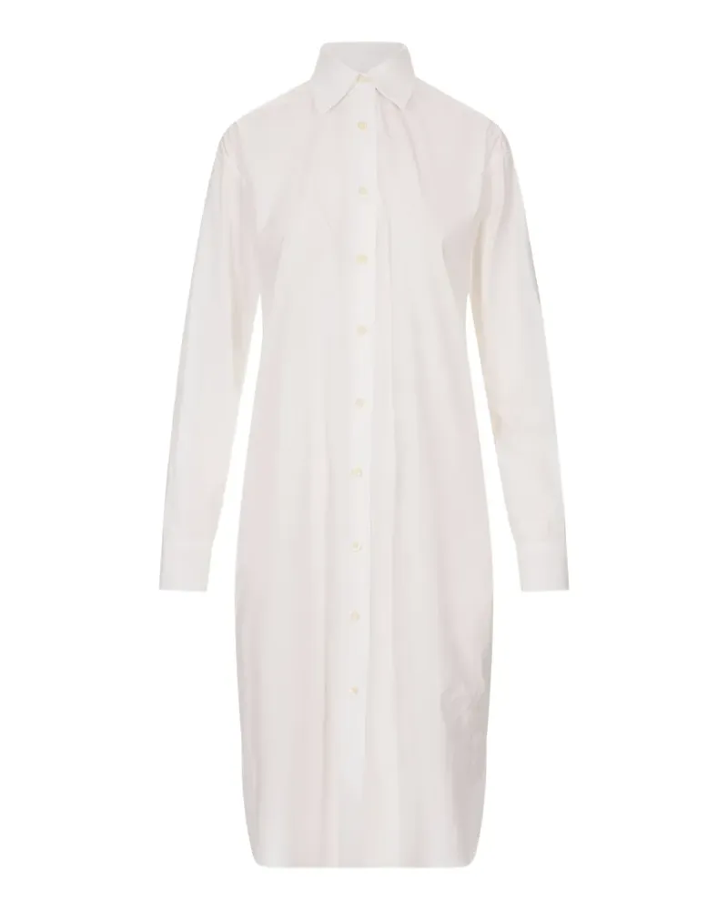 Jil Sander Hemdkleid mit plissiertem Kragen - Weiß Weiß