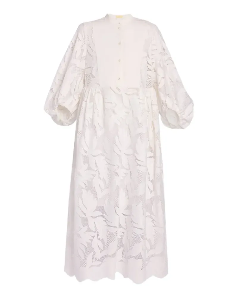 Erdem Midikleid mit Blumenschliff - Weiß Weiß