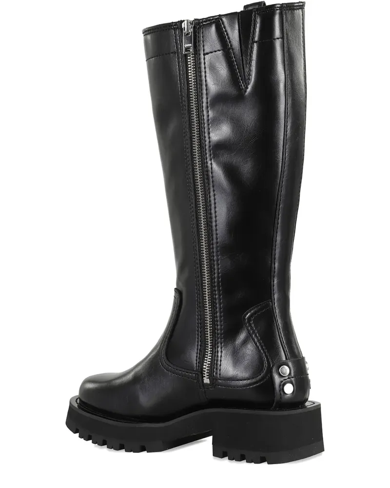 Ganni Stiefel mit Nieten - Schwarz Schwarz