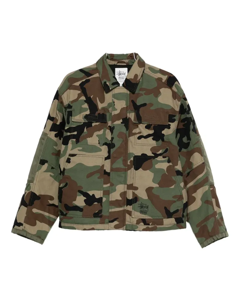 Stüssy Military-Jacke mit Knöpfen - Braun Braun