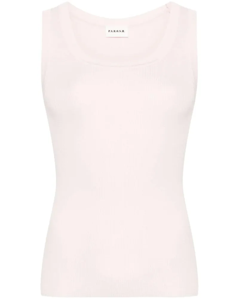 P.A.R.O.S.H. Tanktop aus geripptem Strick - Rosa Rosa