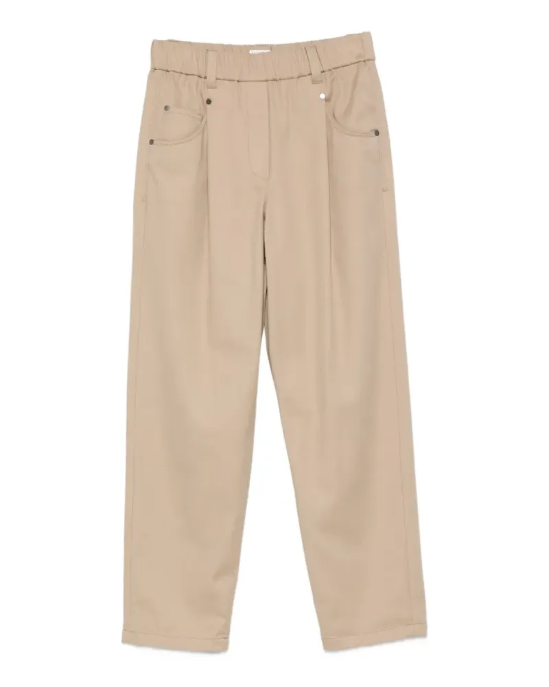 Brunello Cucinelli elasticated-waist trousers - Nude Nude