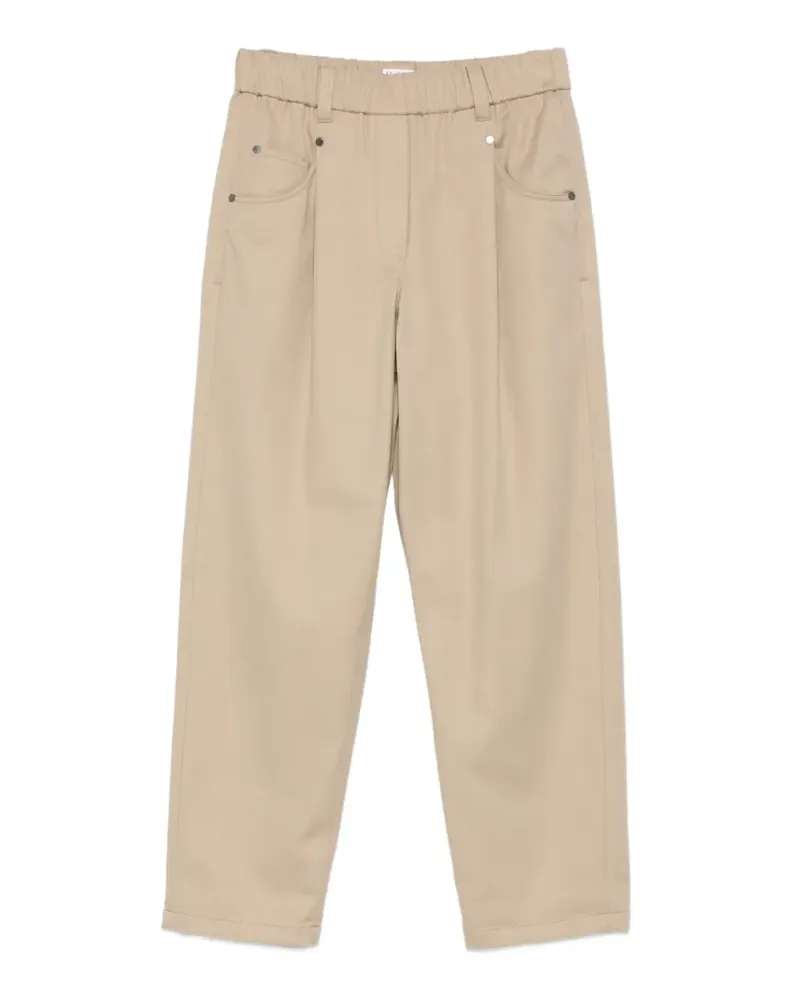 Brunello Cucinelli elasticated-waist trousers - Nude Nude
