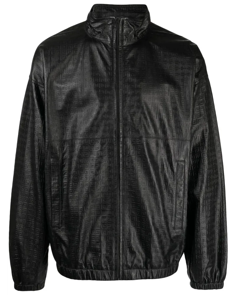 Givenchy Lederjacke mit 4G-Prägung - Schwarz Schwarz