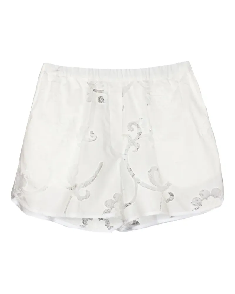 Semicouture broderie-anglaise poplin shorts - Weiß Weiß
