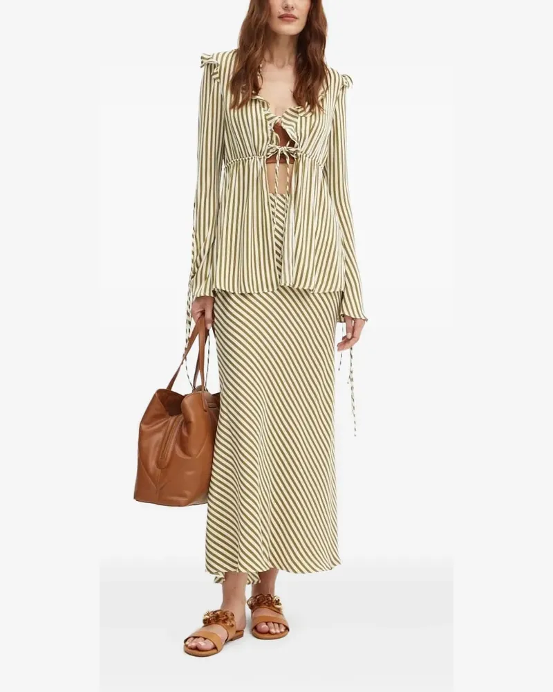 Bardot Gestreifte Bluse - Grün Grün