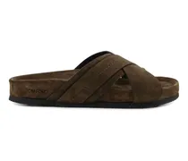 Sandalen mit überkreuzten Riemen - Braun