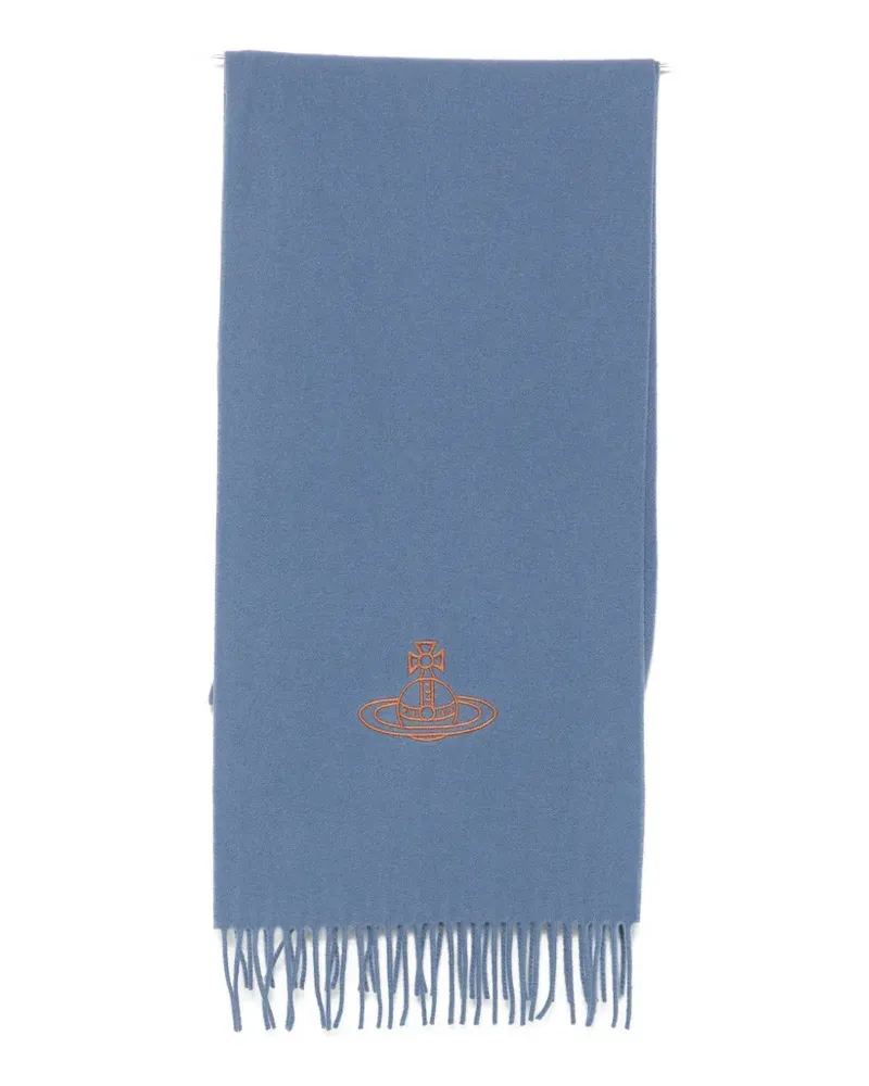 Vivienne Westwood Schal mit Orb-Stickerei - Blau Blau