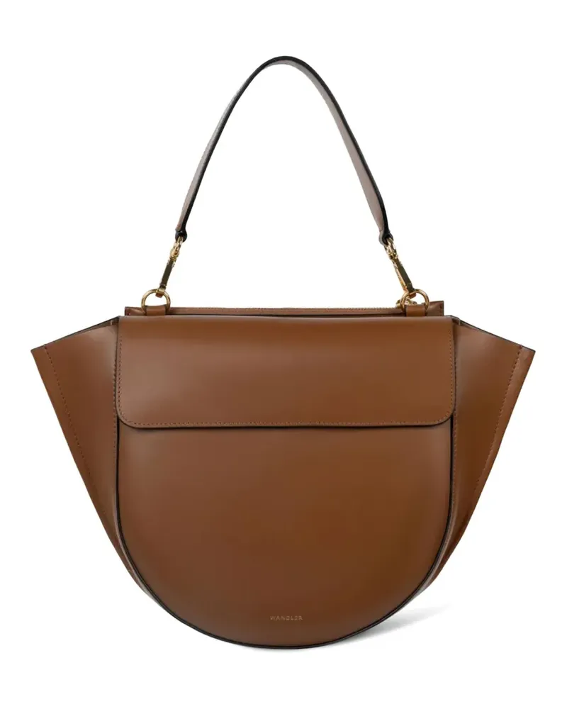 WANDLER Mittelgroße Hortensia Schultertasche mit gebogenem Gestell - Braun Braun