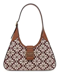 Kate Spade Kleine Nouveau Schultertasche aus Blumenjacquard Rot