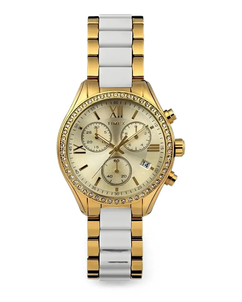 Timex Classic crystal-embellished chronograph 38mm watch - Gold Gold